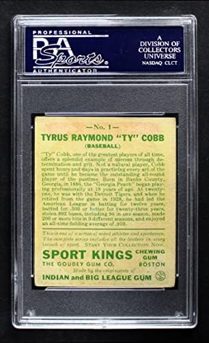 1933. Goudey Sport Kings 1 Ty Cobb Detroit Tigers PSA PSA 2,50 Tigrovi