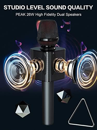 BONAOK Bluetooth bežični karaoke mikrofon, prijenosni karaoke stroj za mikrofon i zvučnika za bežično snimanje/streaming za pametni