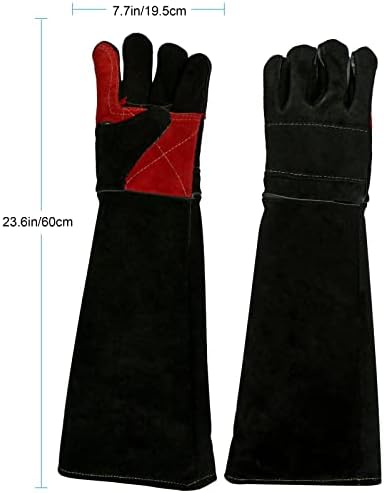 AOWPFVV 23,6 inča 662 ℉ Kožne rukavice za zavarivanje otporne na toplinu/vatru, rukavice za rukovanje životinjom na ugrizu, tig/mig/ptica/zmija/zmija