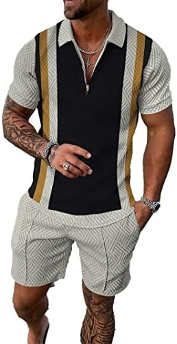 Muški kratki setovi odjeća 2 komada ljetna košulja s kratkim rukavima i kratke hlače Set Casual Sport Suit