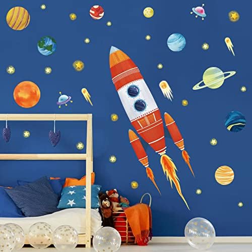 čudesne raketne Zidne naljepnice svemirski planeti čiste i lijepe zidne umjetničke naljepnice za dječju dječju spavaću sobu