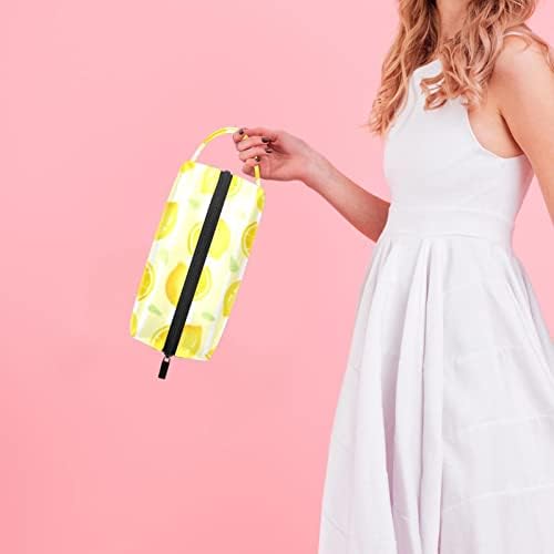 TBOUOBT Pokloni za muškarce Žene šminke Torbe toaletne torbice Male kozmetičke torbe, voćni limun ljetni crtić