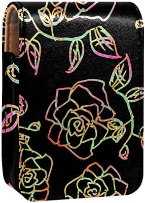 Futrola za ruž za usne s ogledalom slatka prijenosna Kozmetička torbica Kozmetička torbica, ružičasta neonska Cvjetna Torbica