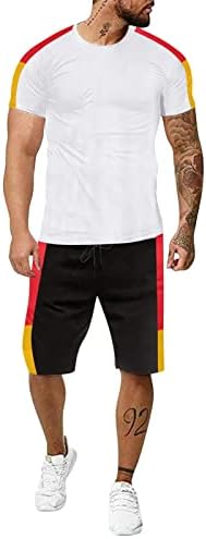 Muška 2 -komadna ljetna odjeća Klasična fit majica s kratkim rukavima i trčanje kratke hlače postavljene povremene ljetne sportske