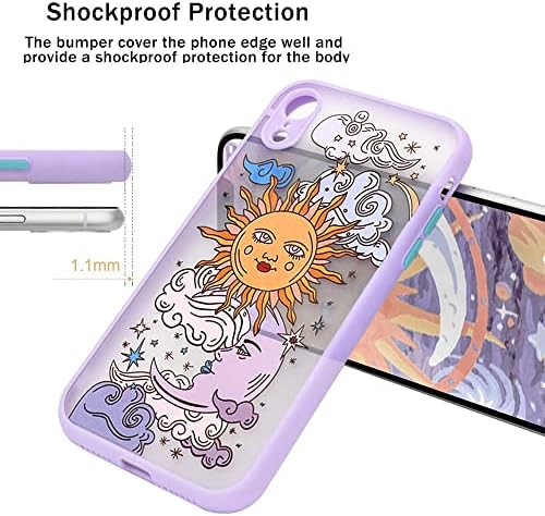 Pepmune kompatibilan s iPhone XR Case Matte Clear Design Sun Moon 3D CARTIONS BUMPER MUŠKARCI TEEN TEEN GIRL Shock otporan na leđa