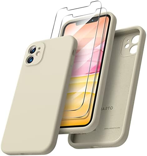 Ornarto kompatibilan s iPhoneom 11 futrolom 6,1 inča, s 2 x zaslon za ekran tekući silikonski gel gumeni poklopac [kvadratni rub] [Full