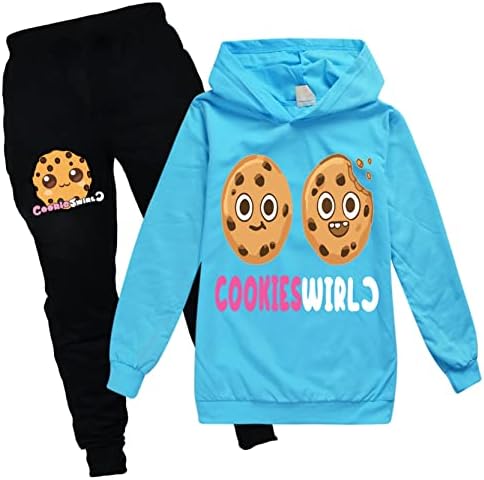 By-Can Unisex Kids Cookie Swirl C novitet na kapuljača Znojno odijelo s dugim rukavima, puloverske kapuljače+jogging hlače set