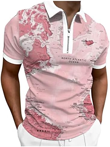 Muška ležerna udobna majica za majicu za golf retro u boji Vanjska ulica kratki rukavi s gumbom dolje odjeća
