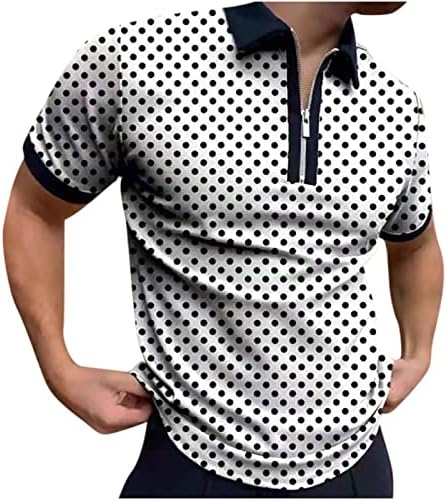Qtocio muški polo majica s kratkim rukavima kvartal-zip casual tanki fit mock vrat osnovni dizajnirani košulje ribolove ležerne majice