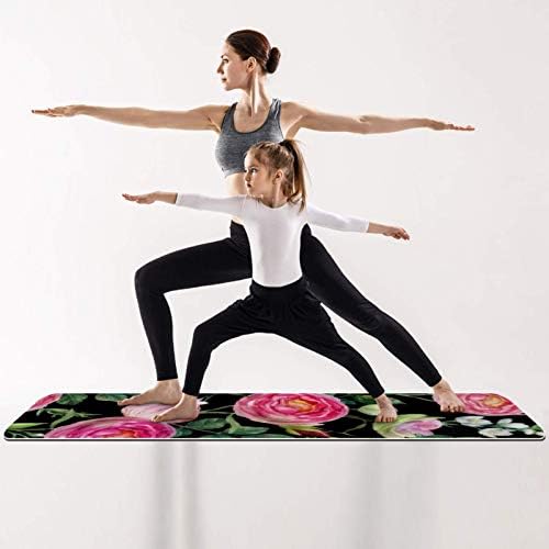 UNICEY ružičasta ruža cvijeta debela vježbanja i fitness 1/4 joga prostirka za joga pilates i podove fitness vježbanje