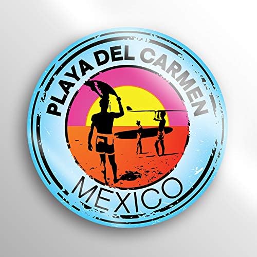 2-pack playa del carmen meksiko naljepnica naljepnica | 3-inčni krug | Vinilna naljepnica vrhunske kvalitete | UV zaštitni laminat