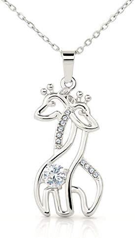 Nakit s porukama, ručno izrađena ogrlica- Personalizirana poklon ogrlica od žirafe, majka i sin, mamini pokloni od sina, poklon za