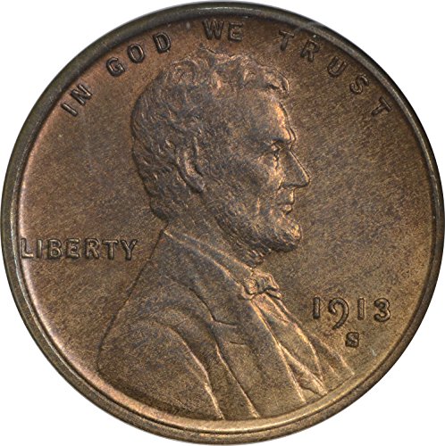 1913. S LINCOLN CENT MS65 RB NGC