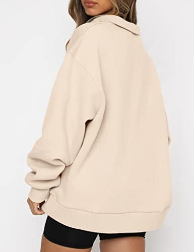 Efan ženske predimenzionirane polovine zip pulover dukserice dugih rukava kvartal zip trendy hoodie ouffits tinejdžerke pad y2k odjeća