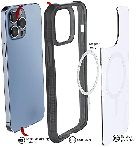 Ghostek Covert iPhone 13 Pro Max Clear Clear s Magsafe zaštitnim telefonskim poklopcem protiv istrčavanja kompatibilan s Apple Magsafe