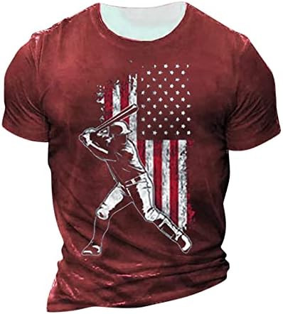 RTRDE muške majice grafičke ljetne kratke rukave okrugli vrat vintage bejzbol pismo tisak pulover gornje košulje