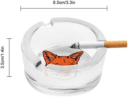 Ilustracija lisice za okruglu staklenu pepeljaru držač za cigarete slučaj slatka ladica za pušenje pepela