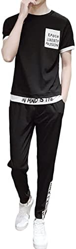 Muške gornje hlače odgovaraju ljetnoj košulji hlače blok slova slovo ispis Sportska odjeća za svakodnevno nošenje
