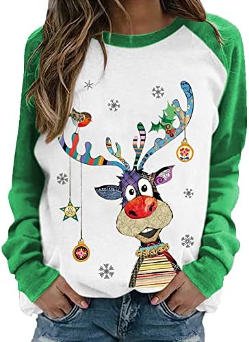 Ženska smiješna slatka print trenerki za print pulover vrhovi ružni božićni džemper xmas duksevi dukserice