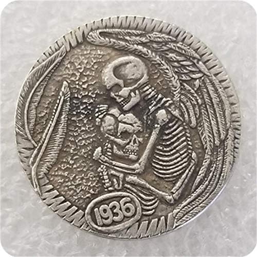 Američki 1936. Rangers Skull Silver Pleaded Coin Commemorative Collectible Coin Dar Challenge Coin