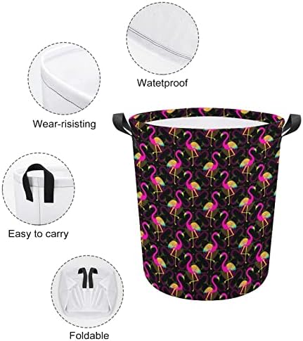Svijetla košara za rublje Flamingo sklopiva košara za rublje torba za odlaganje rublja s ručkama