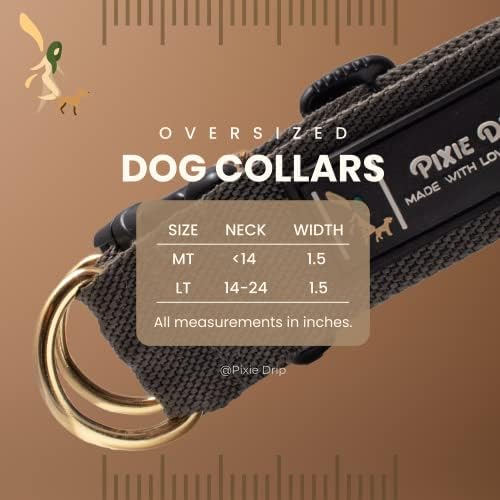 Pixie Drip Essentials All Black Dog ovratnik | Debeli i dvostruko osigurani s dvostrukim metalnim d prstenima | Podesiva i s pucanjem
