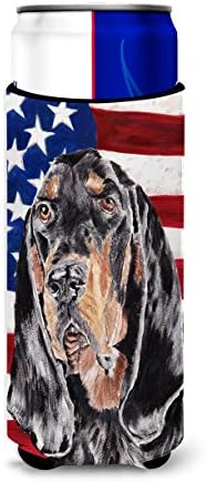 Caroline blaga sc9511muk crni i tan coonhound s američkom zastavom ultra zagrljaj za tanke limenke, može hladiti rukav zagrljaj zagrljaja
