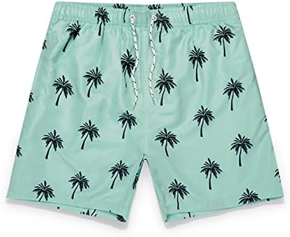 Wenkomg1 muške kratke hlače, tropske kvadratne noge kratke hlače na plaži s tiskanim havajskim elatstičnim strukom plivača