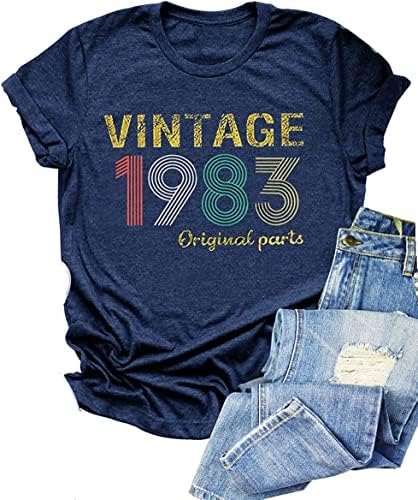 Vintage 1983 majica za žene košulje za 40. rođendan Žene poklon ideje košulje rođendanske zabave retro majice vrhovi