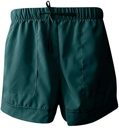 Ženske kratke hlače za trčanje, ženske ljetne Ležerne jednobojne kratke hlače s elastičnim pojasom, udobne kratke hlače s džepom