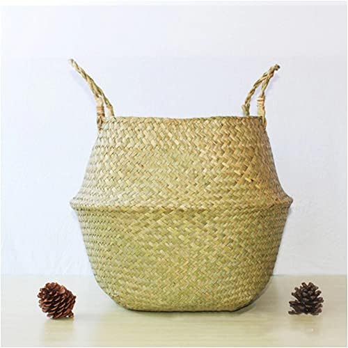 Prirodna pletena košara za pohranu od bambusa sklopiva odjeća za pranje rublja košara od slame pleteni ratan morska trava vrtni lonac