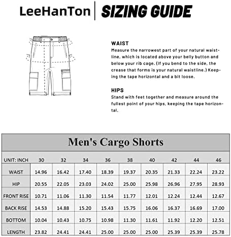 Leehanton muški planinarski teretni kratke hlače s džepovima lagani brzi suhi pamučni povremeni radovi kratke hlače za muške golf kampiranje