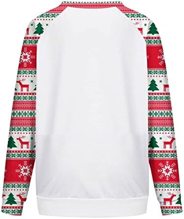 Božićne žene vrhovi slatki jeleni tiskani košulje s dugim rukavima pulover casual labav puzač džempera vrh