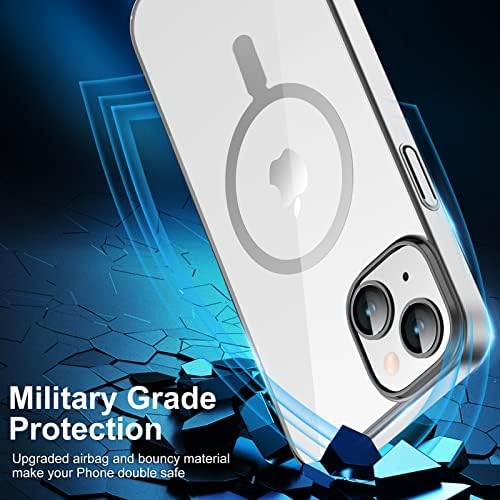 XIWXI za iPhone 14 Plus, magnetska futrola s [2 zaštitnika zaslona] [2 zaštitnici objektiva kamere] Kompatibilno s magsafe, [anti-prstiju]