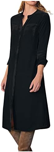Nokmopo Mini haljina s dugim rukavima za žene formalna moda seksi bez v-izreza s dugim rukavima čipkasta haljina