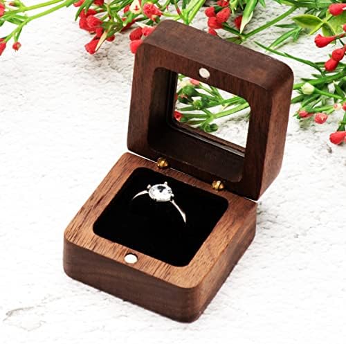 Cosisio 2 pakiranje drvene kutije za prsten za ceremoniju vjenčanja