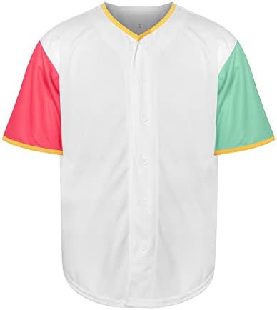 Tkjpywyh prazni baseball dres gumba dolje košulje, muški hip hop običan kratki rukavi sportske majice s-3xl