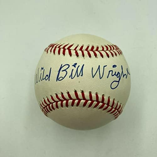 Divlji Bill Wright potpisao je službenu legendu baseball lige glavne lige JSA - Autografirani bejzbol