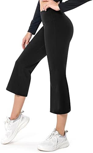 Promover bootcut joga hlače za žene visoki struk hlače hlače flare capri gamašce bootleg trening hlače za ležerni rad