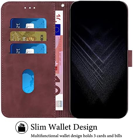 Zaštitna torbica za novčanik kompatibilna s futrolom za telefon od PU kože od PU kože od kože s magnetskom kopčom držač kreditne kartice