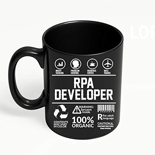 Dom merch smiješne sarkasme šalice/poklona za RPA programersku profesiju posao humor tipografija crna kava šalica by Hom