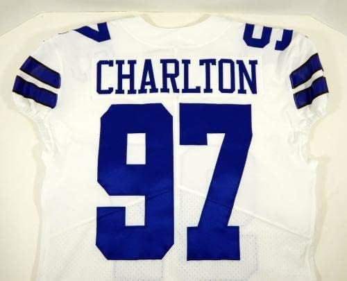 2018. Dallas Cowboys Taco Charlton 97 Igra izdana White Jersey DP09303 - Nepotpisana NFL igra korištena dresova