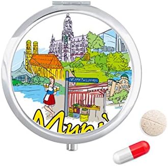 Njemačka Minhen ikonična arhitektura kutija za tablete džepna kutija za pohranu lijekova spremnik za doziranje