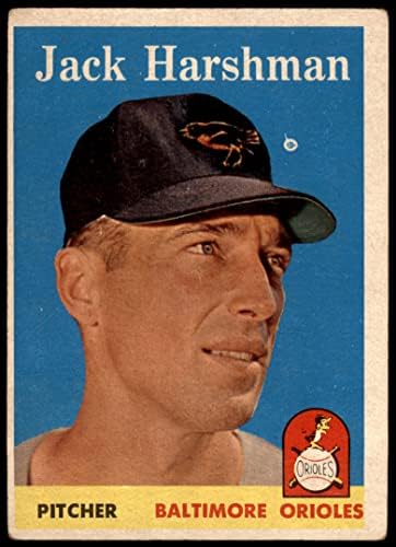 1958. Topps 217 Jack Harshman Baltimore Orioles Good Orioles
