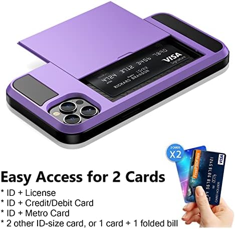 Vofolen za iPhone 12 Pro Max Cose Cose Novelet držač kreditne kartice ID utor Klizna vrata Skriveni džep Muškarci Muškarci Anti-Sccratch