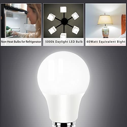 Žarulja za hladnjak od 7 vata ekvivalent od 60 vata, Vodootporni zamrzivač od 954, LED žarulje od 7 vata od 120 V, 926,45 Dnevna Bijela