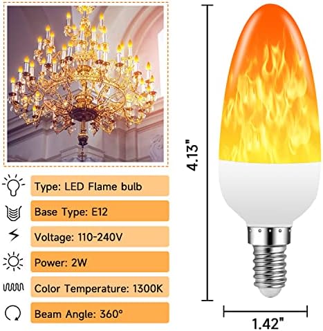 LED svjetiljka od 912 USD, 3 načina rada LED lampa od svijećnjaka s efektom plamena, topla narančasta svjetiljka od 1300 USD za unutarnju