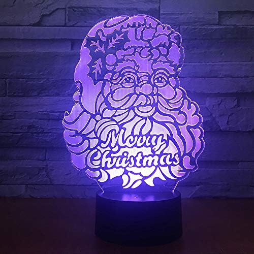 Llwwrr1 7 Promjena boja 3d noćna svjetlost kreativni Djed Mraz vizualni LED 3D stol za stolom svjetiljkom bebe Spavanje djece Božić