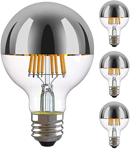 JWXQS 6W Pola kromirana žarulja-Led nit žarulje promjenjive ona G25 Globe Ukrasne srebrno lampa Edison s mekim bijelim цоколем E26