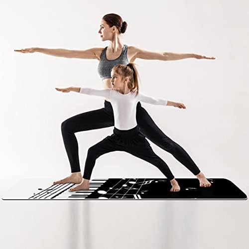 Yoga Mat 72 x 24 Ključevi klavira s glazbenim notama ekološki prihvatljivi prostirka za vježbanje ne klizanja za pilates i podne vježbe